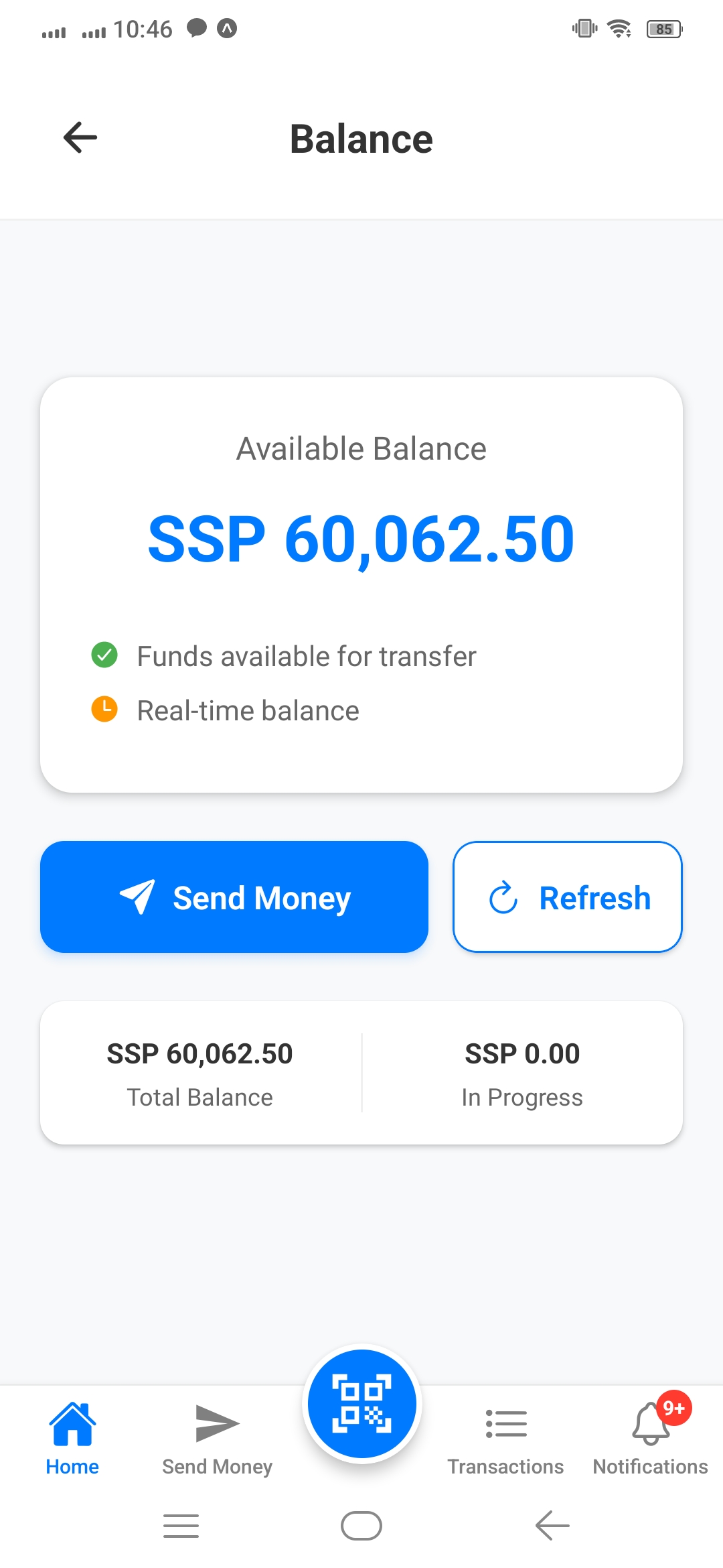 TiimPay available balance screen